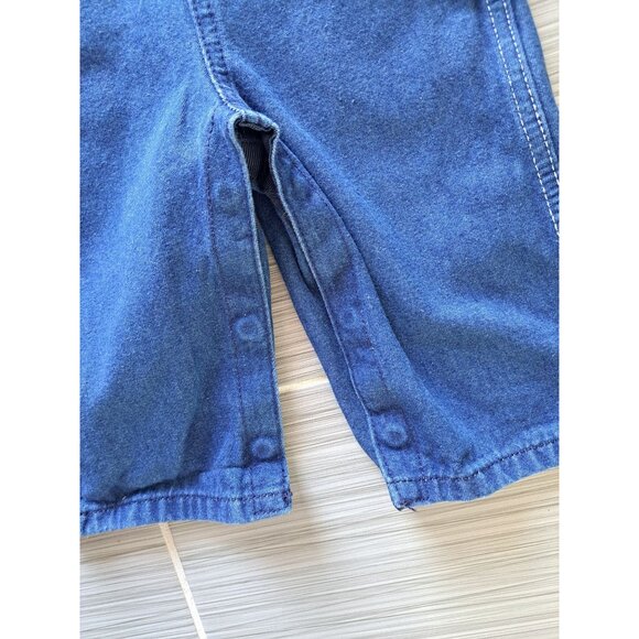 Liberty Denim Overalls Toddlers 12M Adjustable Straps Snap Closure Cotton Blue - Picture 3 of 5